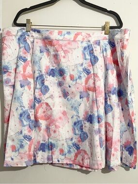 NWT! MODAMIX Women's Floral Pleated Skirt - Pink & Blue Size 24W